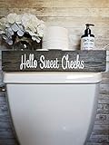 Cotton & Grain Hello Sweet Cheeks Decor Gray Bathroom Toilet Storage Toilet Paper Holder