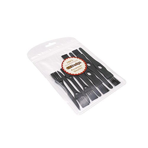 Electric Shaver Cleaning Brushes Razor Cleaner Set Nylon Bristles PP Handle - Set of 8 (Black)
