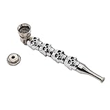 Aimeio Premium Skull Zinc Alloy Tabacco Pipe Detachable Cigarette Cigar Pipes with Lid,Easy to Clean,Best Gift for Men,Dad,Husband
