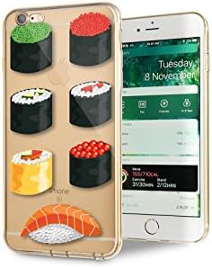 iPhone 6/iPhone 6s Case - Exkokoro 4.7 Inch Transparent Ultrathin iPhone Case with Cartoon Pattern, Drop Protection, Shock Absorption, With Dust Plug, TPU Material Soft Case (Sushi)