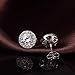 ZowBinBin Sterling Silver Round Cut Cubic Zirconia Stud Earrings, Halo Stud Earrings for Christmas Day, Valentine's Day, Anniversary, Birthday and Wedding/Engagement White