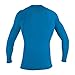 O'Neill Youth Basic Skins UPF 50+ Long Sleeve Rash Guard, Bright Blue, 8