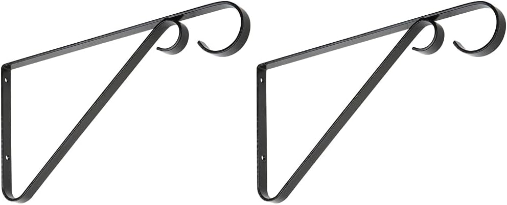 Outdoor Hanging Brackets - National Hardware N274-563 V2653 Plant Bracket in Black,9 Inch (Pack of 2)