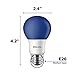 Philips LED 463307 60 Watt Equivalent Blue A19 LED Light Bulb, 6 Pack, Piece