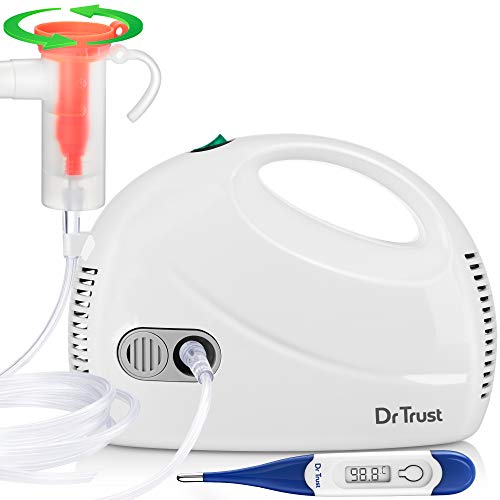 Dr Trust (USA) Compressor Nebulizer Machine with Flow Adjuster with Mask for Kids and Adult - 407 (White)