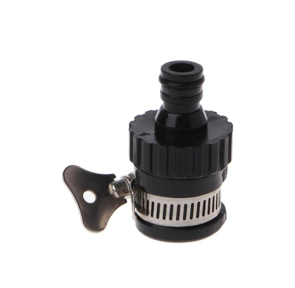 Tap Connector Adapter Kitchen Tap for Garden Water/Hose Pipe Fit - Black