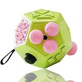 VCOSTORE 12 Sided Fidget Cube, Dodecagon Fidget Toy for Children and Adults, Stress and Anxiety Relief Depression Anti for All Ages with ADHD ADD OCD Autism (Green)