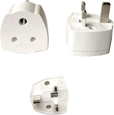 TopE TuoYi 2 Packs India to UK Tourist Adaptor Mains Plug 5A Fuse Copper Wire