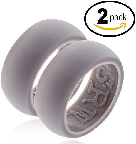 Flexible Silicone Wedding Ring in Various Colors for Active Men PREMIUM Non Bulky Medical Grade Skin Safe &amp; Comfort Fit Band +