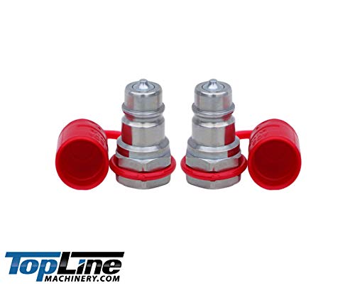 TL37-M 2 Pack Ag Quick Coupler Male Nipple - Poppet Style Hydraulic Tractor Coupling - Iso5675 1/2" Standard Size Most Agricultural Tractors and Machinery