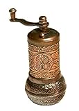 Turkish Handmade Brass Salt Pepper Spice Grinder Mill - ISO 9001 Certified - 4'' Antique Copper by Turkishmall1