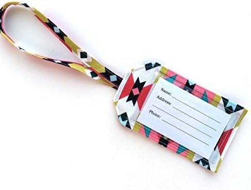 Luggage Tag, Southwest Fabric Travel Accessory, Travel Bag ID Tag, Gym Bag Tag, Travel Party Favor, 100% Organic Fabric