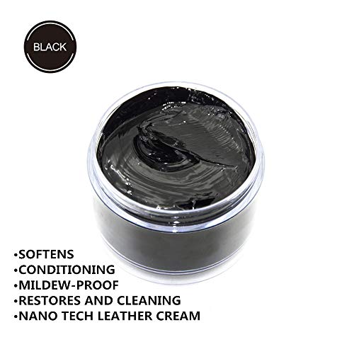 Solunar Mink Oil Leather Conditioner,Shoe Polish Cream,75g,Black,Nano-Tech|Softens|Cleaning|Color Restores|Mildew proof for Leather Jackets, Boots,Shoes,Couchs,Sofa,etc