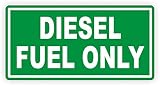 Diesel Fuel Only Vinyl Decal | Sticker | Label Fuel Gas Door Label Weatherproof