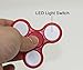 LED Light Fidget Spinner with Switch Plastic EDC Hand Spinner For Autism and ADHD Relief Focus Anxiety Stress Toys Gift (Red)