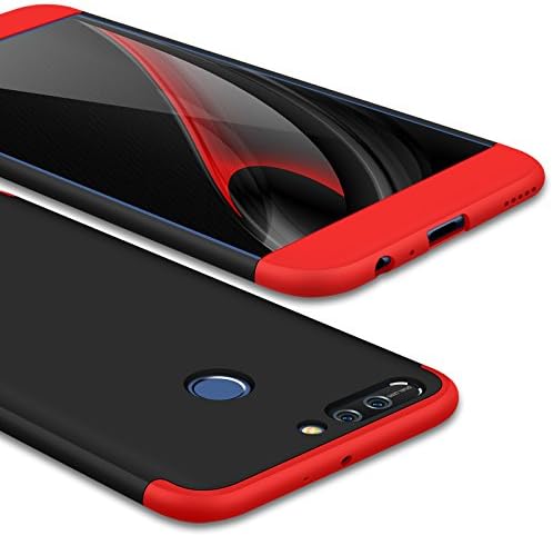 Honor 8 Pro Case, Honor V9 Case, GKK Double Dip Ultra Slim Knight Series Case For Huawei Honor 8 Pro Hybrid PC [HARD] Full Protection Matte Phone Case (Red-Black-Red)