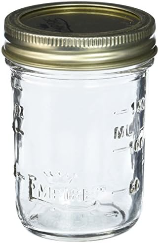 Regular Mouth Glass Canning Jars with Lids and Bands, Set of 12 (Half Pint 8oz)