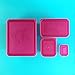 Bentology Raspberry Meal Holder Set - 4 Microwave Safe, Leak Proof Containers for Meal Prep, Snacks & Leftovers