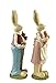 Easter Bunny Decorations Couple Rabbit Holding Bird Chutes and Carrot, Hand-painted Crafts Statue, Spring Easter Bunny Figurine-9''H