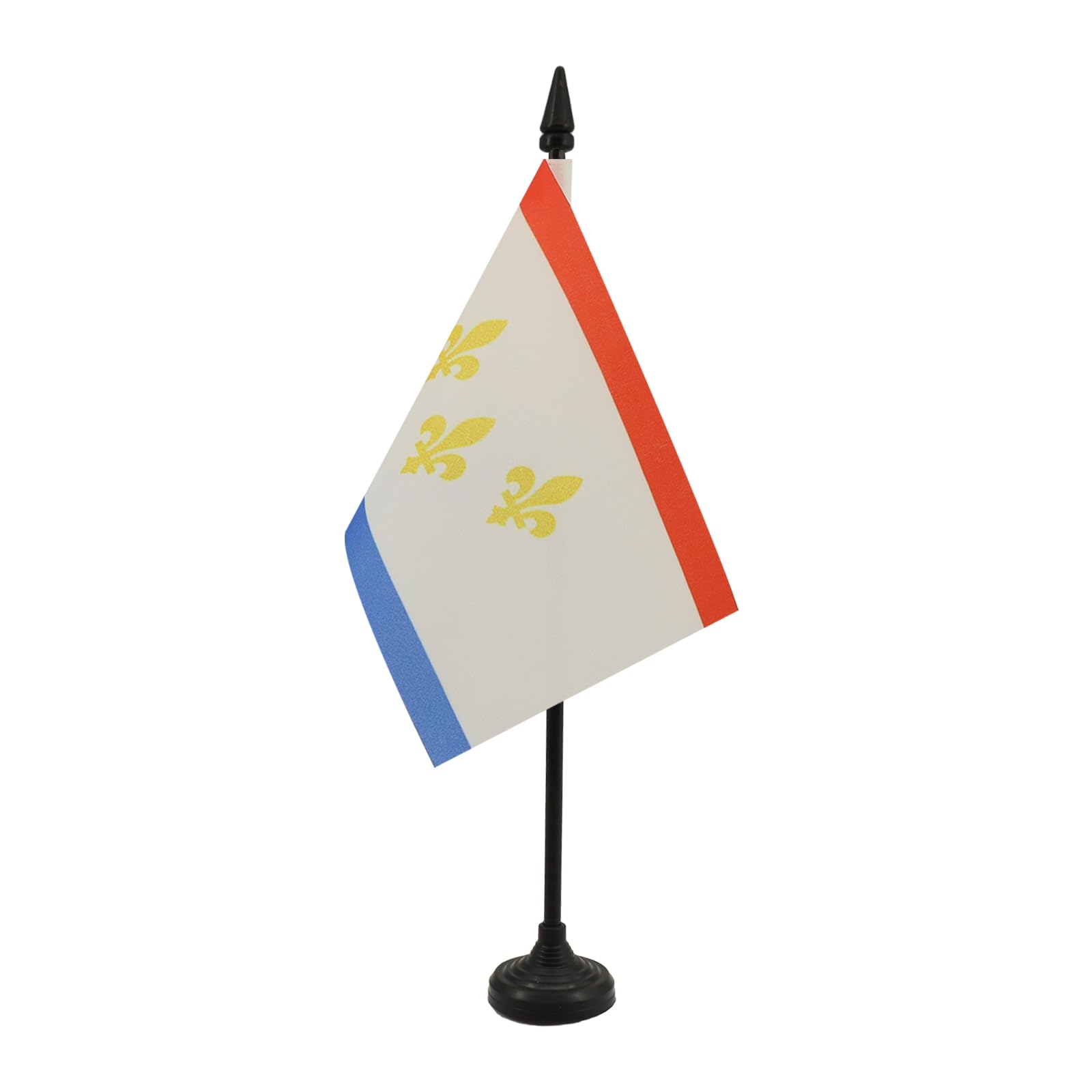 AZ FLAG - New Orleans Table Flag 4'' x 6'' - New Orleans Office Mini Banner 100% Polyester 15 x 10 cm - Mini Desk Flag with 10'' Pole and Black Plastic Base
