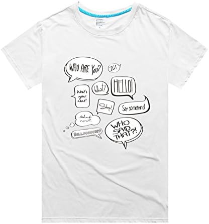 Crossing Mens Funny Geometry Dialog Box Graphic Everyday Wear Fashion Tee S white