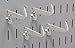 Wall Control 3-1/2in Reach Curved Tip Slotted Hook Pack - Slotted Metal Pegboard Hooks Pegboard and Slotted Tool Board - White