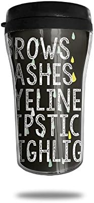 Brows Lashes Eyeliner Lipstick Wall Insulated Seal Shake Tumbler Cup For Hot Or Cold Drinks
