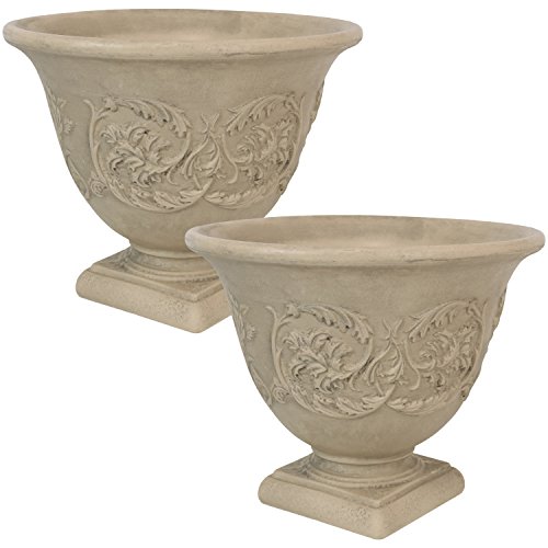 Sunnydaze Darcy Flower Pot Planter, Outdoor/Indoor HeavyDuty Double