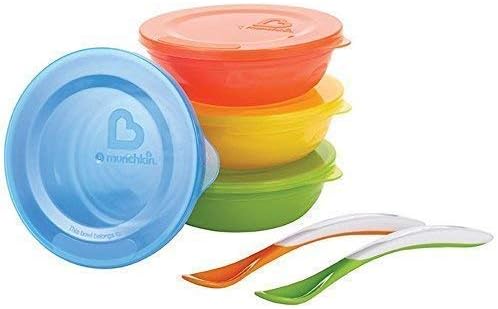 Munchkin Baby Feeding Dishes Food Bowls Weaning Love a Bowls 10Pk + 2 Spoons