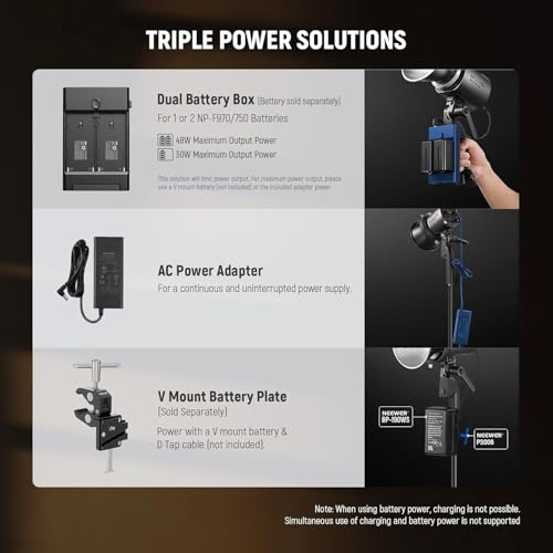 NEEWER MS60B Bi Color COB Portable Video Light with 2.4G/APP Control, 65W Metal Mini Handheld Continuous Output Lighting Bowens Mount 2700K-6500K, 40000lux/1m, CRI 97+/TLCI 98+, 12 Effects,PWM Dimming