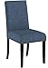Roundhill Furniture Biony Blue Fabric Dining Chairs with Nailhead Trim, Set of 2