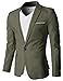 H2H Mens Slim Fit Suits Casual Solid Lightweight Blazer Jackets One Button Flap Pockets