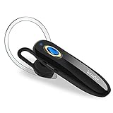 Bluetooth Headset, Kendir V4.1 Wireless Bluetooth Earpiece LightWeight 8H Playtime Hands-Free Earpiece with Mic Noise Cancelling Stereo Headphones For Driving Running Cooking Gym (black)