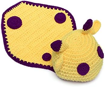 Memorz Newborn Infant Baby Kid Deer Handmade Crochet Knitted Costume Hat Cap Prop (Yellow)