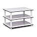 Furinno JUST Coffee Table, 3-Tier Modern Coffee Table with Open Shelf, Toolless Assembly Side Table, for Living Room, Bedroom, Home Office, White
