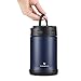 Wasserstein Durable Stainless-Steel Vacuum Insulated Thermal Food Jar with Folded Spoon – 17oz Capacity - by