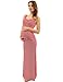 PattyBoutik Mama Striped Scoop Neck Maternity Maxi Dress (Red and White M)
