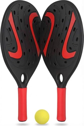 Pair of Beach Padel Beach Tennis Rackets with Soft Ball Set Wooden Rackets Sea, Beach Pool, Sea Garden, Beach Rackets Waterproof Water Resistant