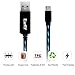 Micro USB Cable, Earfly Visible Flowing Android Charging Cable&USB Charging Cables Micro 3 ft Work with Galaxy and Other Android Devices(Black+ Blue)