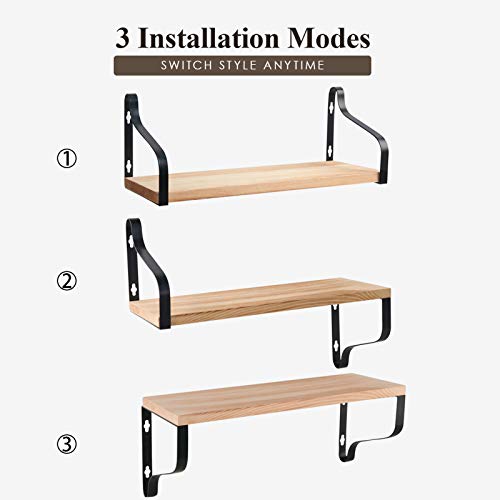 Floating Shelves for Wall, Rustic Wood Floating Shelf Set of 3, Shelves