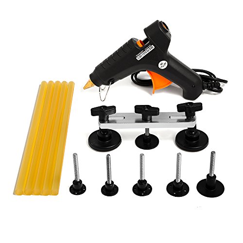 Click Here to See More Images Mookis Paintless Dent Removal, 13PCS Car Repair Kit PDR Tools, Bridge Puller Set with Glue Gun and Glue Stricks