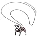 BONSNY Love Heart Enamel Zinc Alloy Metal Pit Bull Buster Dog Necklace Dog Animal Jewelry pendant Unique Design 18” (Grey)