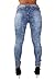 Style G675– Colombian Design, Butt Lift, Levanta Cola, Ripped Skinny Jeans in Washed M. Blue Size 5
