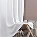 jinchan Privacy Semi Sheer White Curtains for Bedroom Casual Weave Window Curtains for Living Room Linen Drapes White Window Curtain 54 inch Long 2 Panels