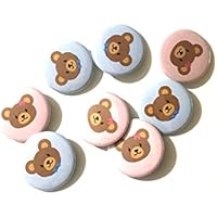 10 pcs teddy bear boy girl pinback buttons for birthday party favors gender reveal baby shower collectible flair pin