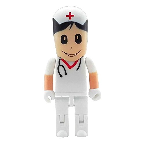 Cartoon Doctor Nurse Robot USB Flash Drives Pendrive 16gb (White)