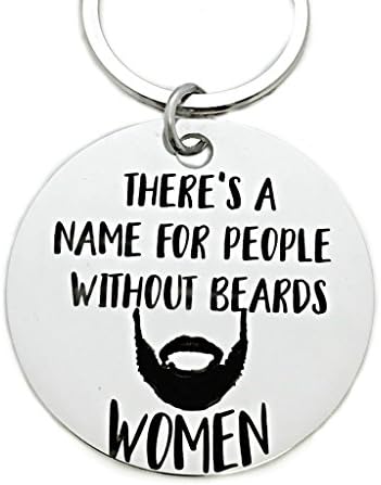There's A Name For People Without Beards - Men's Keychain - Round Pendant Keychain