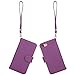 Wisdompro Wallet Case for iPhone SE 2022/2020, for iPhone 8, for iPhone 7, PU Leather Protective Folio Flip Phone Case Cover with Wrist Lanyard, Card Holder for iPhone SE 3rd Gen/2nd Gen/8/7 - Purple