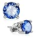 UHIBROS Sterling Silver Ear Stubs Birthstone Stud Earrings Round Cubic Zirconia Diamond September Earring Paperback Paperback