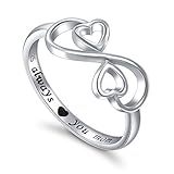 Sterling Silver Engraved Always Love You Mom Mother Daughter Forever Ring, Size 5-10